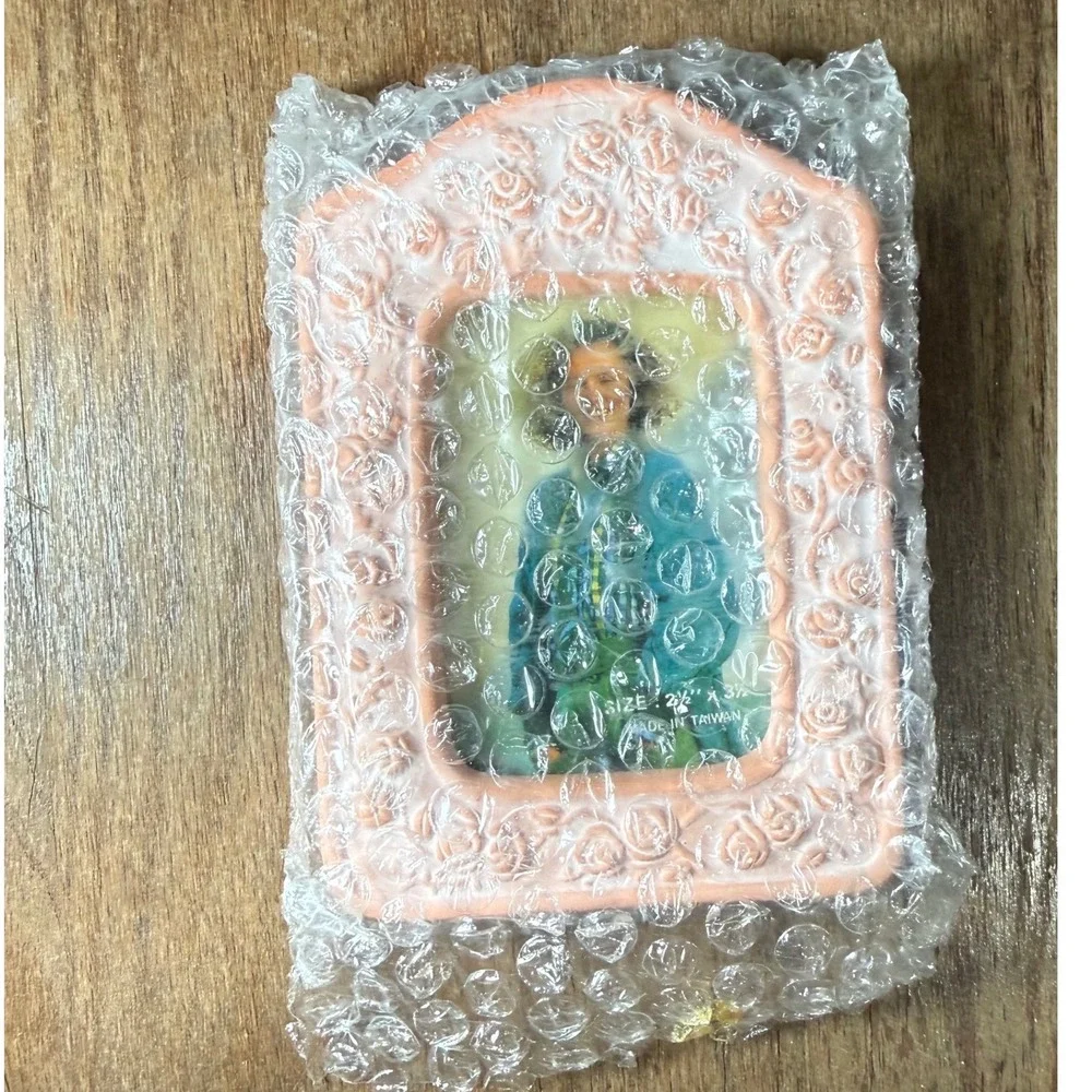 Vintage TerraCotta Whitewashed Rose Frame Pink Cottage Shabby Chic 2.5x3.5 Photo